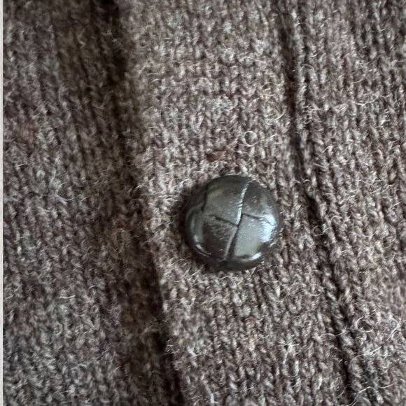 Vtg Eddie Bauer Wool Grandpa Cardigan Shawl Collar Sweater Elbow Patch XL Tall - Picture 3 of 9